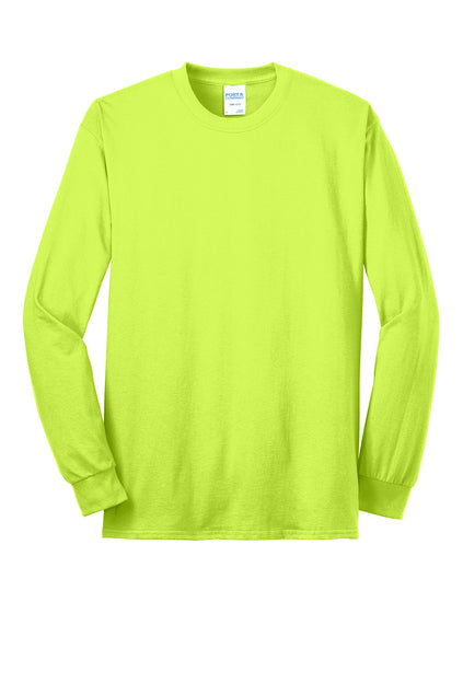 Port&Co Long Sleeve TEE PC55LS Safety Green