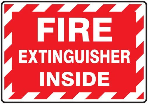 Fire Extinguisher Inside Label- 3.5X5 - RED WHITE STRIPED