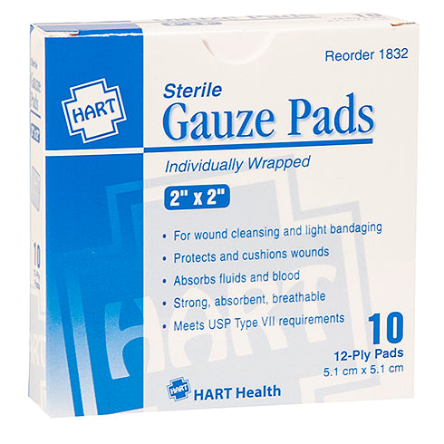Sterile Gauze Pads 2"x  2" 10 Bx HH 1832