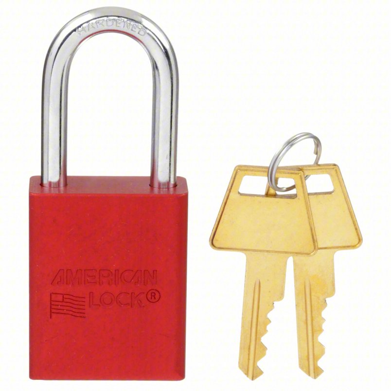 Padlock, 3", Red, Keyed Diff each
