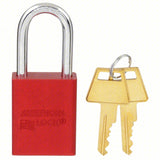 Padlock, 3", Red, Keyed Diff each