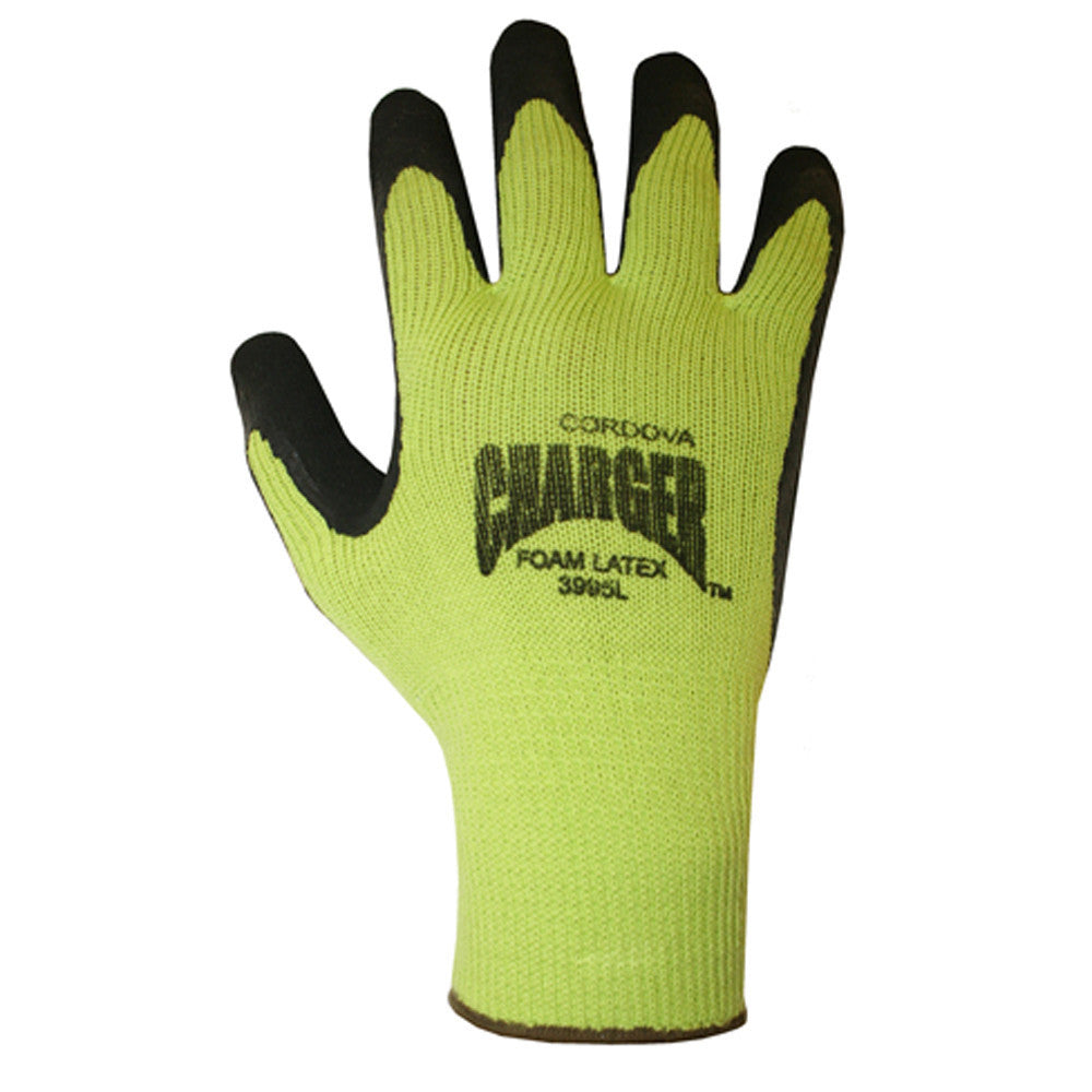 Cordova Charger 10-Gauge Gloves , Poly/Cotton Shell, Black Foam Latex Coating