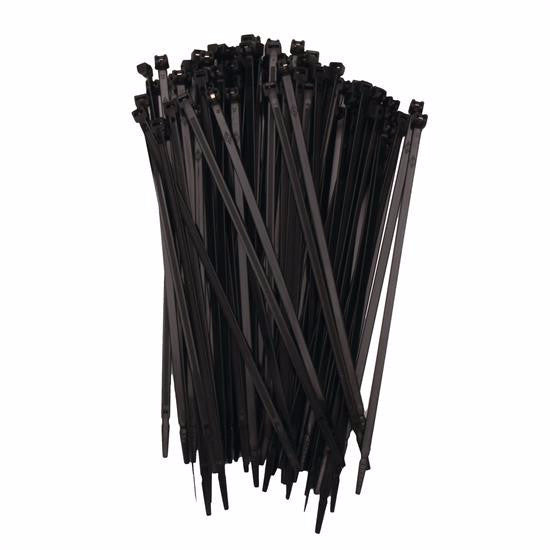 Lock-Style Nylon Ties, Black 7 1/2'' 100 pack