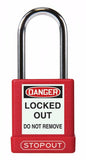 STOPOUT Plastic Aluminum Padlock Red