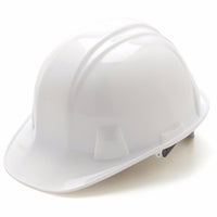 Pyramex Standard Cap Hard Hat 6 Point Ratchet Suspension, White HP16110