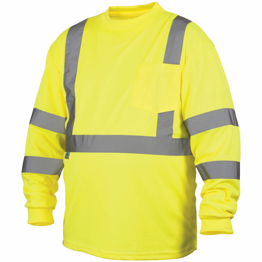 Pyramex Class 3 Hi Vis Lightweight Long Sleeve Shirt - Lime
