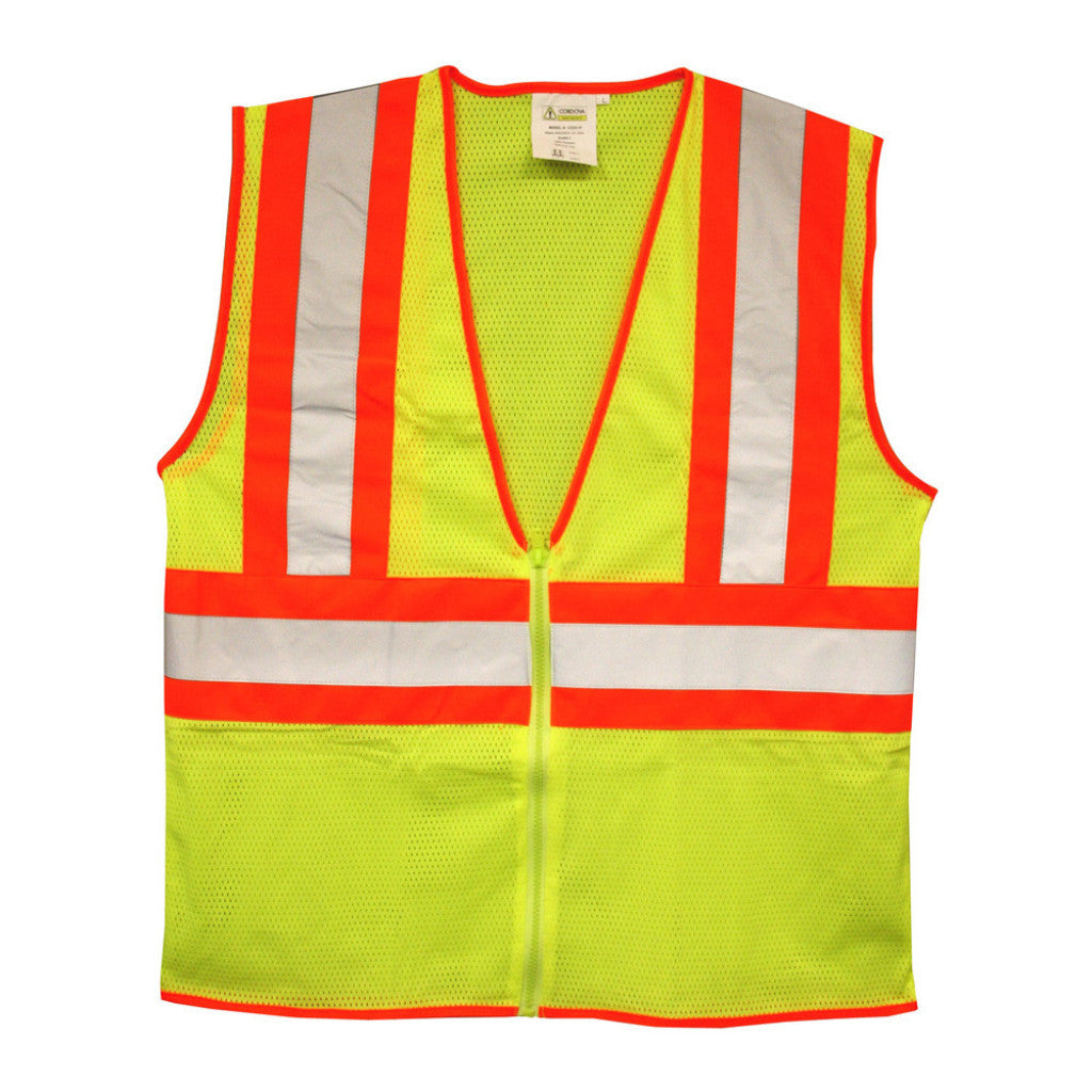 Cordova Class 2 Lime Mesh Vest, w/zip
